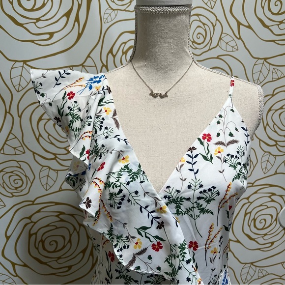 Lucy Paris floral asymmetrical high low dress with ruffles. - Picture 1 of 6